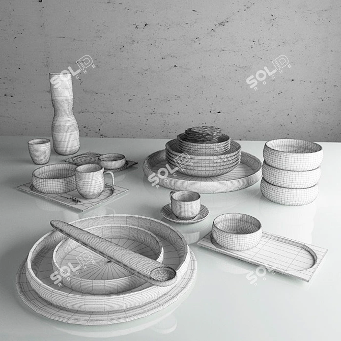 Elegant Kitchen Decor 3D model image 2