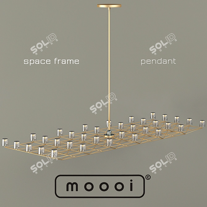 Modern Metal Frame Chandelier 3D model image 1