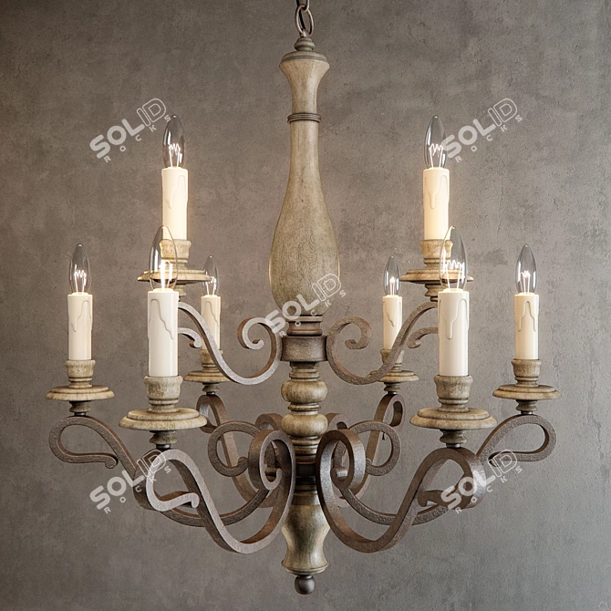 Elegant Mallory Chandelier Collection 3D model image 2
