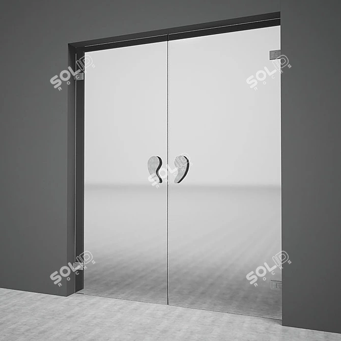 Elegant Swing Glass Cafe Door 3D model image 1