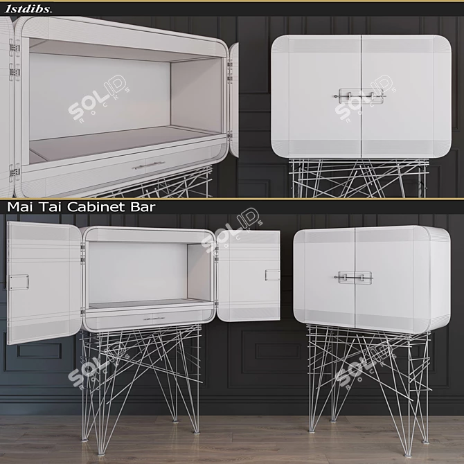 Luxury Italian Mai Tai Cabinet 3D model image 2