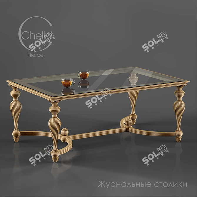 Elegant Chelini Firenze Coffee Table 3D model image 1