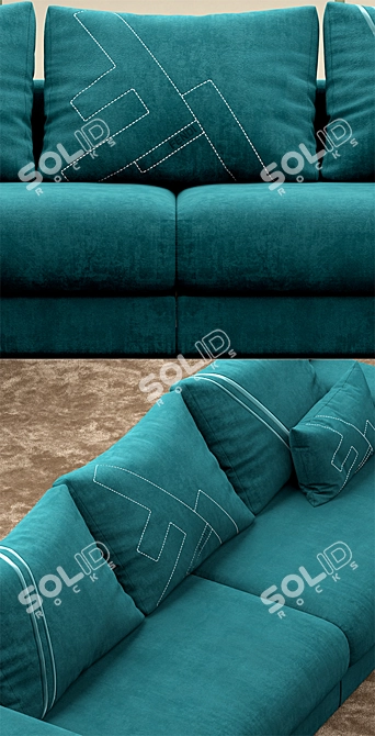 Elegant Fendi Casa Sofa 3D model image 2