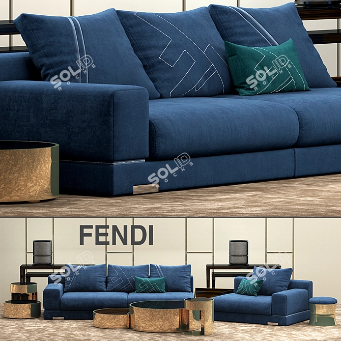 Luxurious Fendi Casa Madison Sofa 3D model image 1