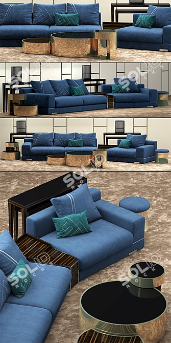 Luxurious Fendi Casa Madison Sofa 3D model image 2