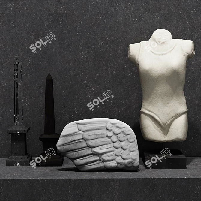 Elegant Decor Sculpture Set 3D model image 1