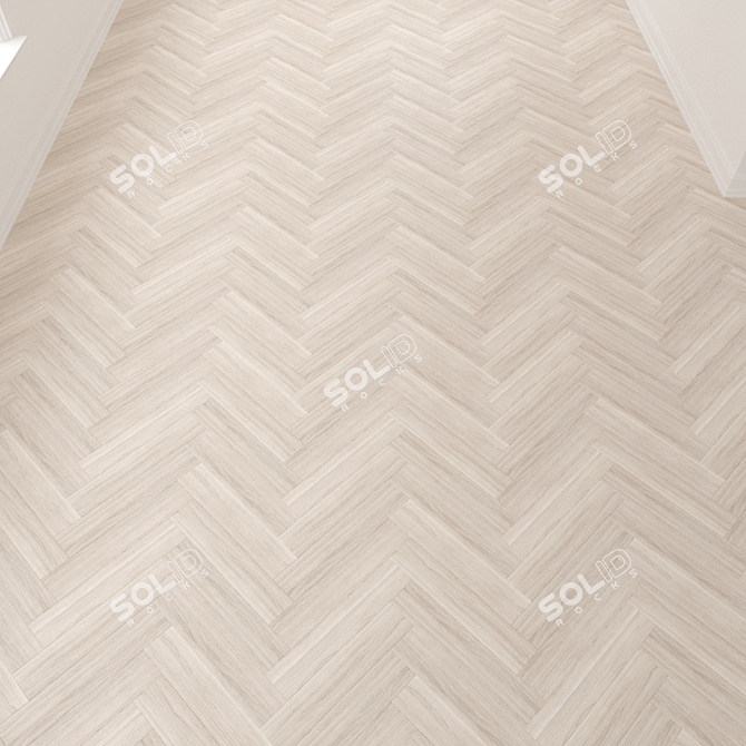 Bleached Oak Herringbone Parquet 3D model image 1