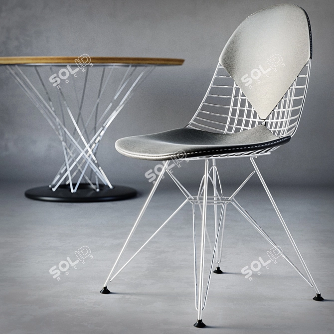 Cyclone Noguchi & Eames DKR Bikini Dining Set 3D model image 2