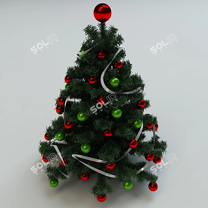 Title: Realistic Christmas Tree Model 3D model image 3