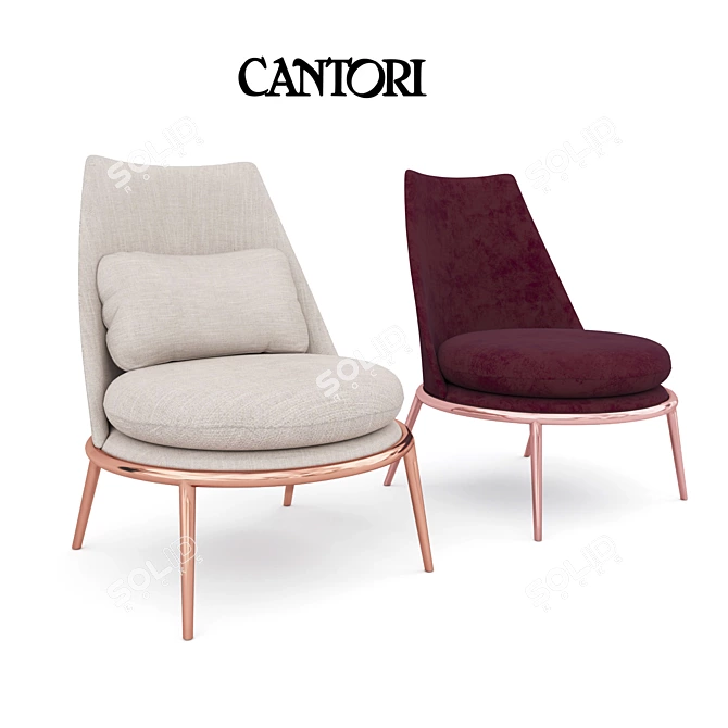 Italian Luxury: Cantori Aurora Armchair 3D model image 1