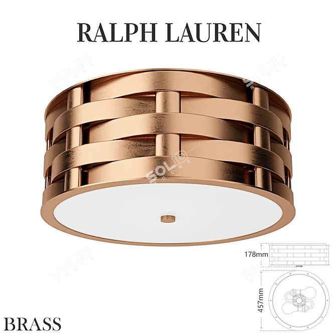 Elegant Woven Flush Mount by Ralph Lauren 3D model image 1