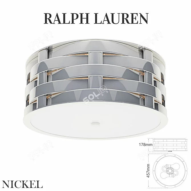 Elegant Woven Flush Mount by Ralph Lauren 3D model image 2