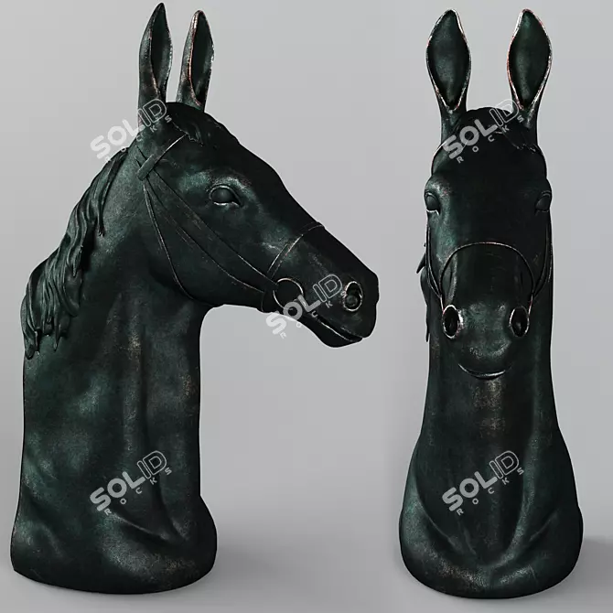  Majestic Horse Head Sculpture 3D model image 1