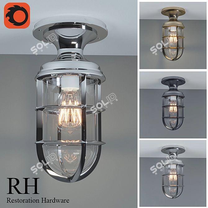 Restoration Hardware STARBOARD Pendant Light 3D model image 1