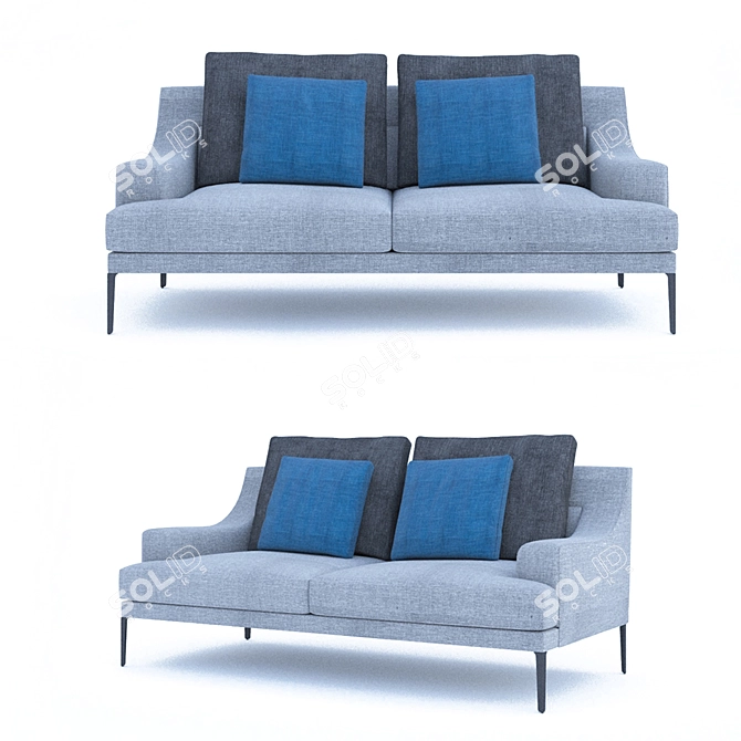 Stylish Megara Sofa - Modern Design, Comfortable Seating 3D model image 1