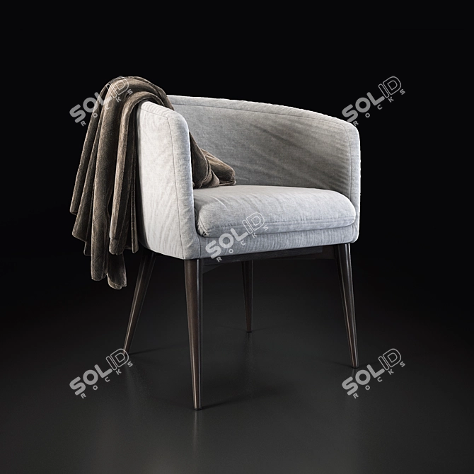 SleekWhiteFabricChair 3D model image 1