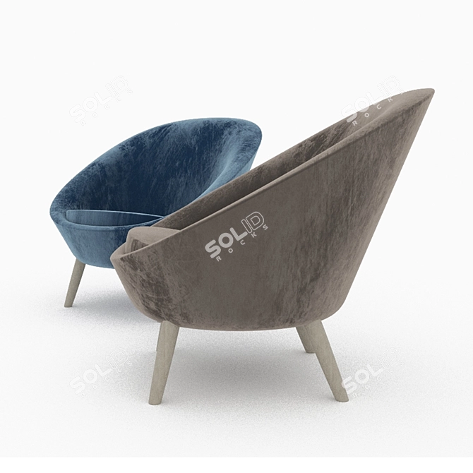 Minimalist Armchair by Naoto Fukasawa 3D model image 2