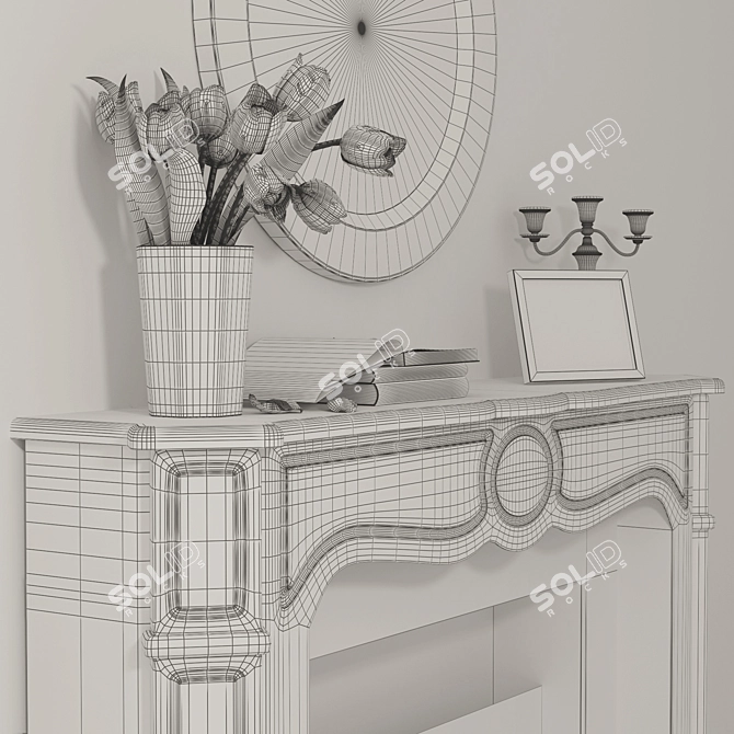 Monroe Fireplace: Timeless Elegance 3D model image 2