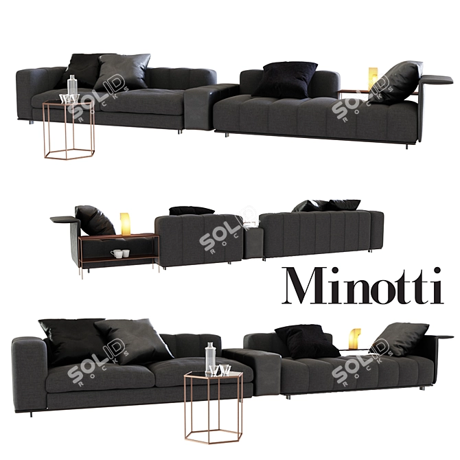 Elegant Minotti Freeman Sofa 3D model image 1