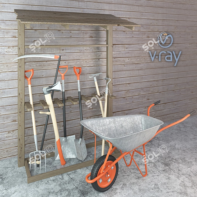 Garden Tools Set - Complete Landscaping Kit 3D model image 1