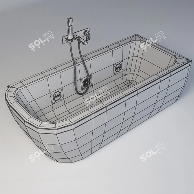 Teuco NAUHA 180x80: Stylish Bath with LEAF Wall-Mounted Mixer 3D model image 2