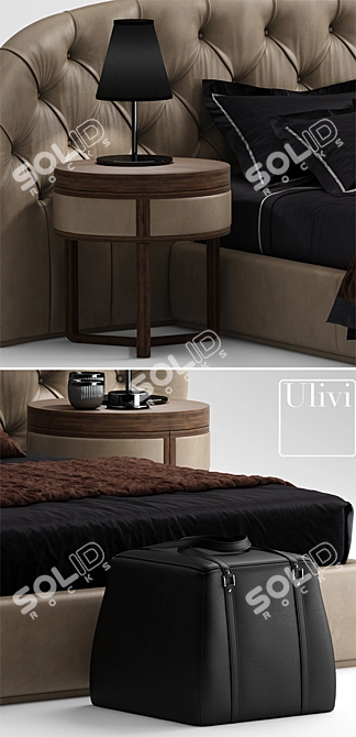 Elegant Ulivi MILADY Bed 3D model image 2