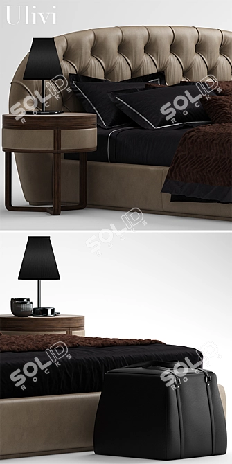 Elegant Milady Bed 3D model image 2