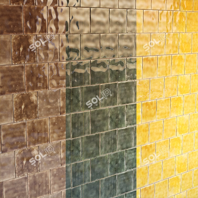 Cevica Provenza Amarillo Alga: Decorative Tile Set 3D model image 1