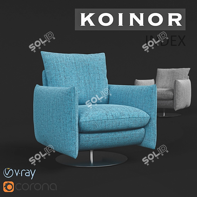 Modern Armchair by KOINOR - Adjustable Backrest - 3D Max & OBJ 3D model image 1