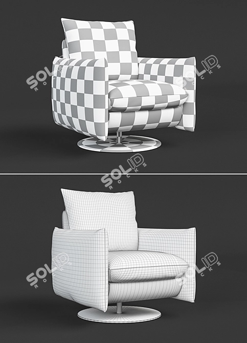 Modern Armchair by KOINOR - Adjustable Backrest - 3D Max & OBJ 3D model image 3