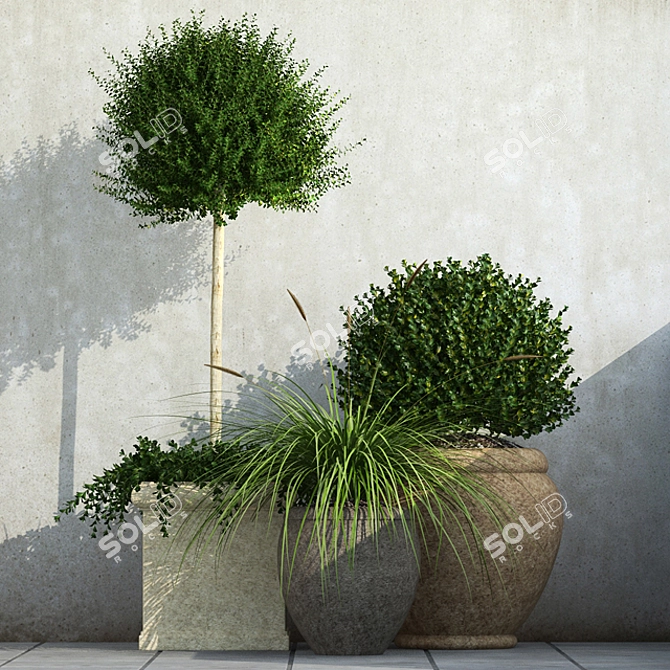 Durable Outdoor Planters for Stylish Gardens 3D model image 1