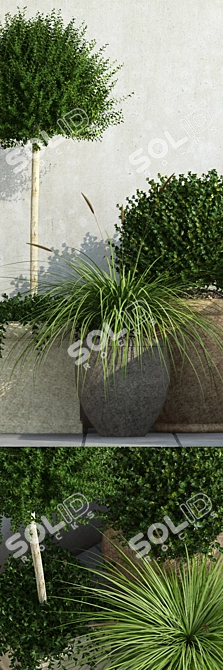 Durable Outdoor Planters for Stylish Gardens 3D model image 2