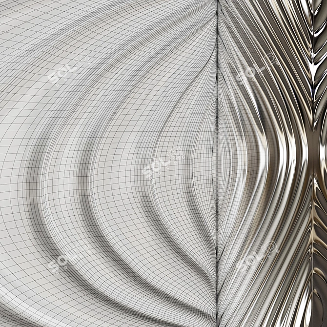 DUNE Ceramic Tiles: White & Silver Dune Set 3D model image 2