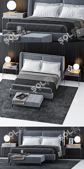 Elegant Dream Bed 3D model image 2