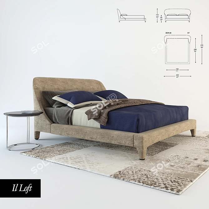 Delta Round IL Loft Bed 3D model image 1