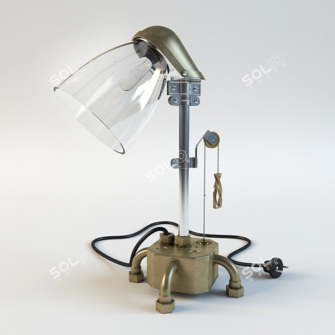 Title: Industrial Loft Table Lamp 3D model image 1
