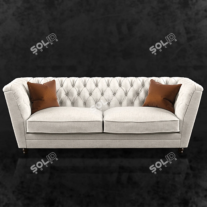 Luxury Chesterfield Sofa 3D model image 1