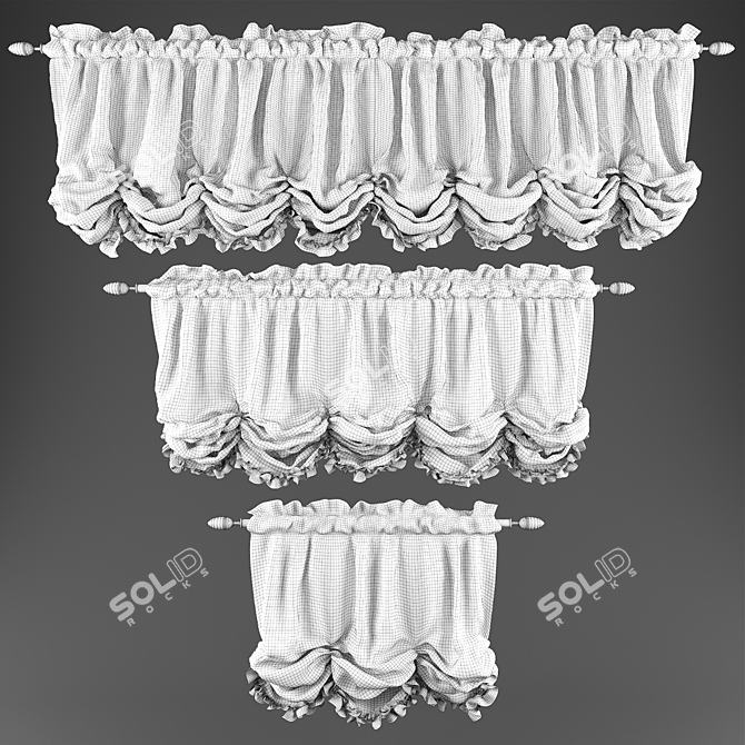 Elegant Austrian Blinds 3D model image 2