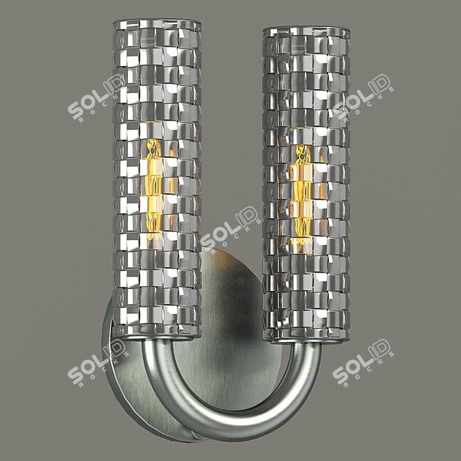 Elegant Woven Glass Chandelier 3D model image 2