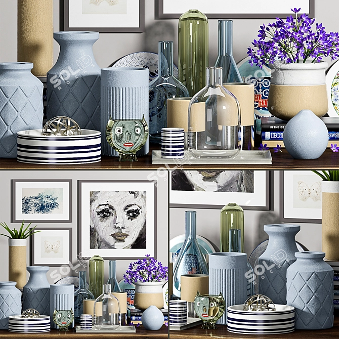 Elegant Decor Set - 15 Pieces 3D model image 1