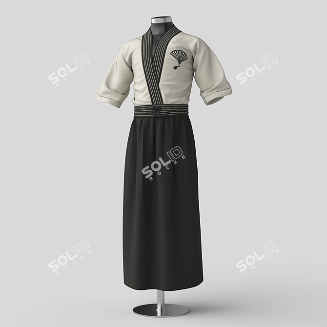 Stylish Kimono: Perfect Decor Piece 3D model image 1