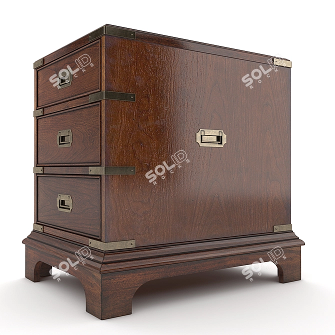 Tate Street Campaign Side Chest 3D model image 3