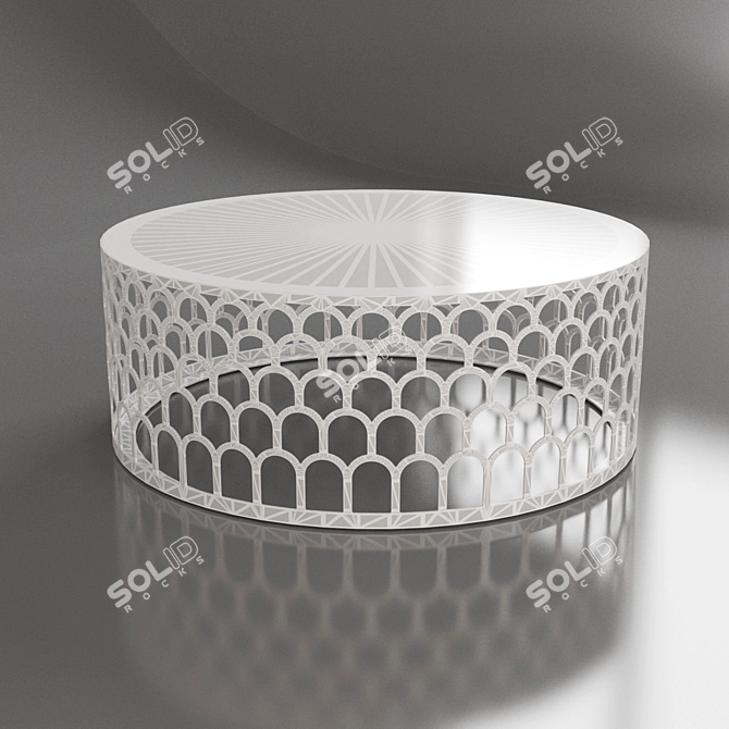 Title: Elegant Metal Coffee Table 3D model image 2