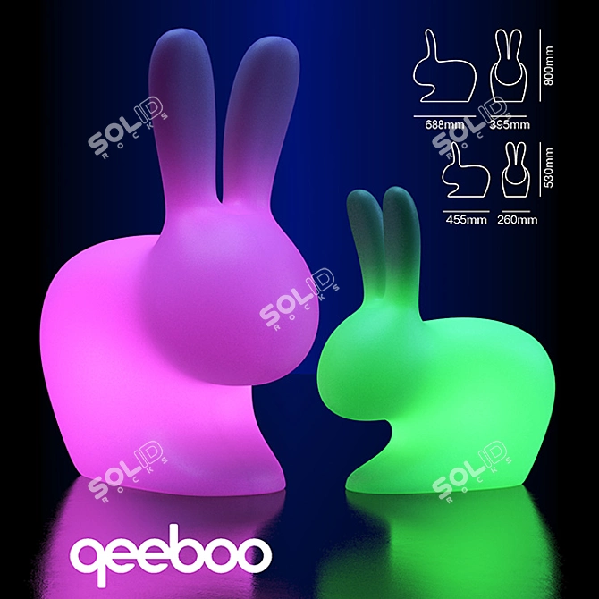 Qeeboo Rabbit Lamp/Chair: Versatile Illuminating Seating 3D model image 1