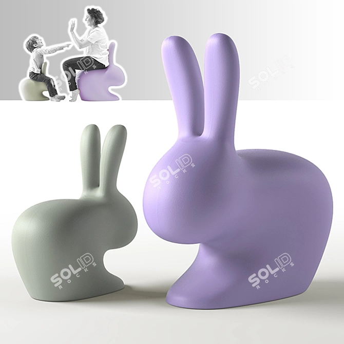Qeeboo Rabbit Lamp/Chair: Versatile Illuminating Seating 3D model image 2