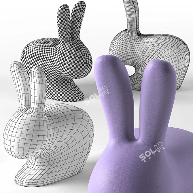 Qeeboo Rabbit Lamp/Chair: Versatile Illuminating Seating 3D model image 3