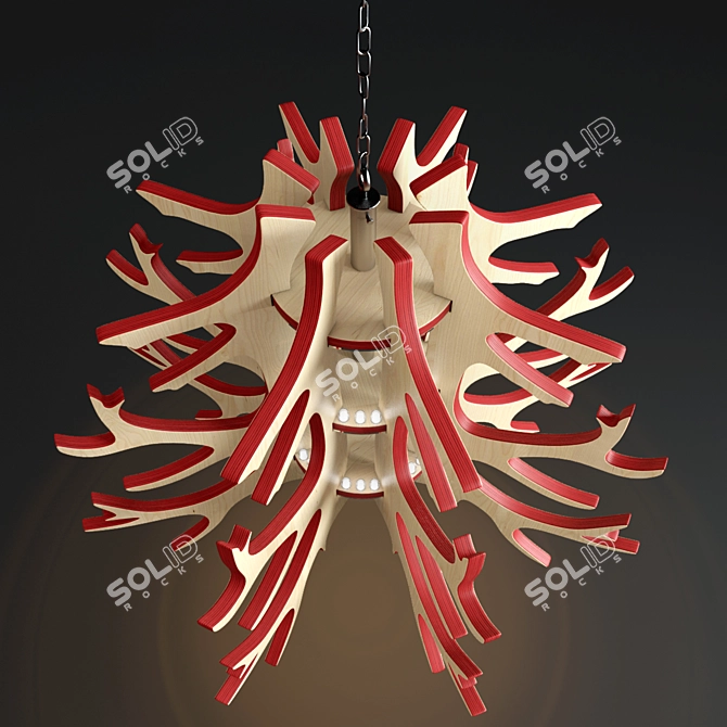 Handcrafted Custom Chandelier: Unique Antler Design 3D model image 2