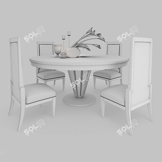 Elegant Atelier Mo.Ba Dining Set 3D model image 2