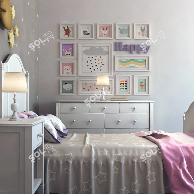 Pottery Barn Kids Bedroom Set 3D model image 2