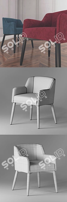 Elegant Meridiani Lola Chair 3D model image 3